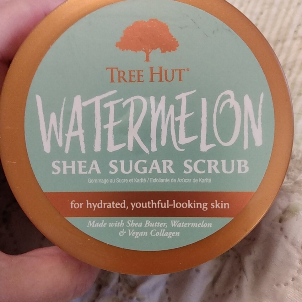 Tree Hut Watermelon Shea Sugar Exfoliating and Hydrating Body Scrub, 18 oz.